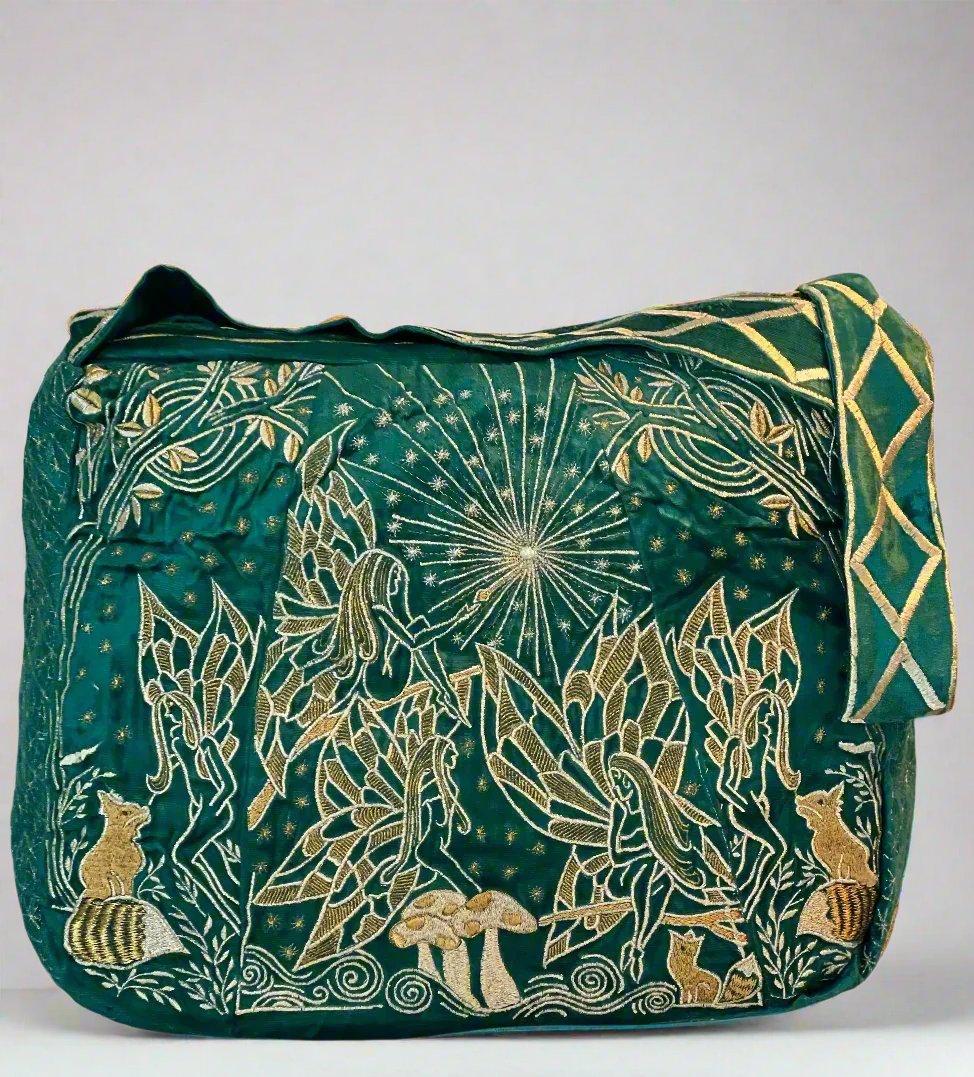 Le sac fourre-tout Mystic Fall - Sac fourre-tout surdimensionné en velours brodé