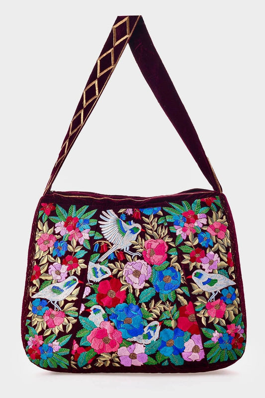 The Madison Luxe Tote - Oversized Velvet Embroidered Tote Bag