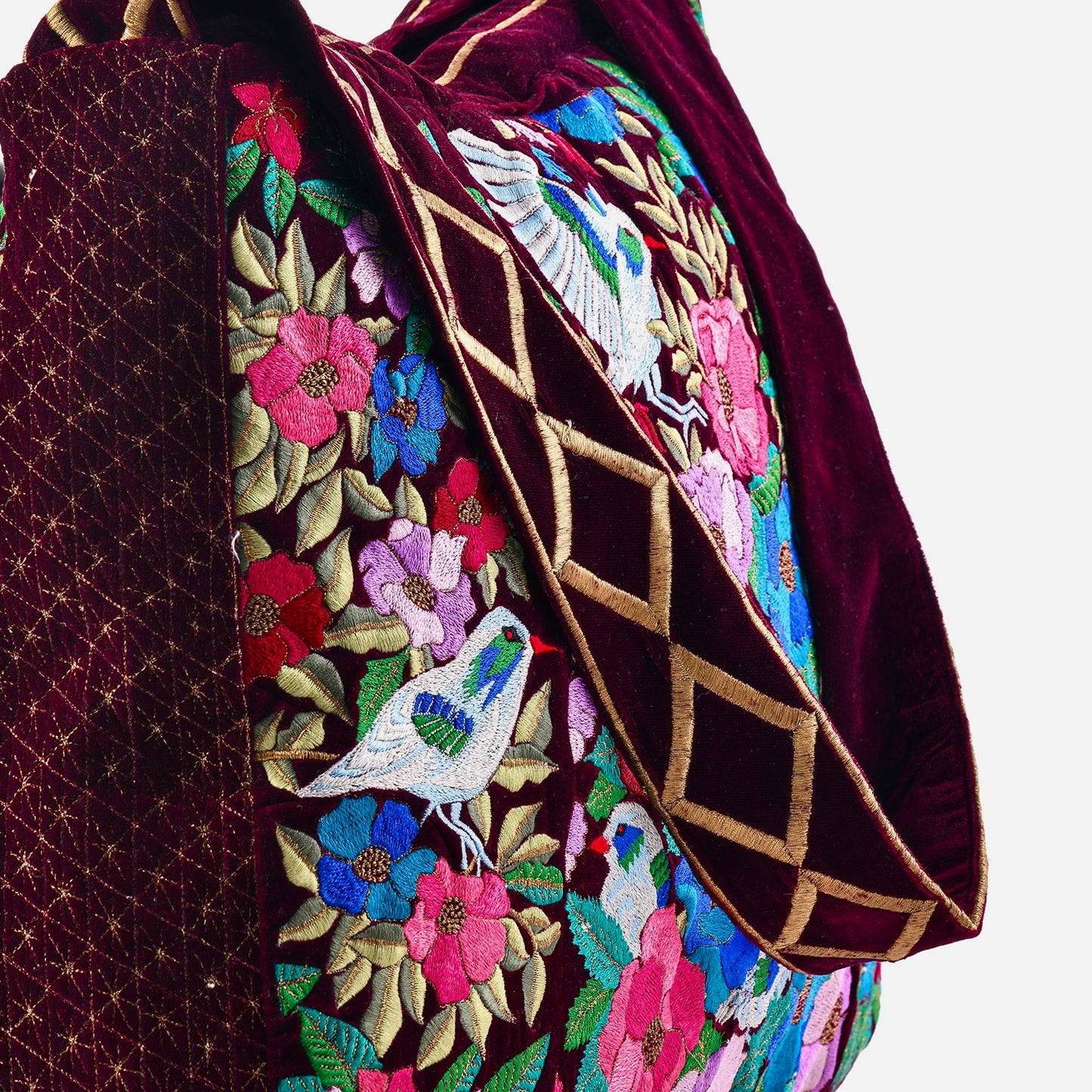 The Madison Luxe Tote - Oversized Velvet Embroidered Tote Bag