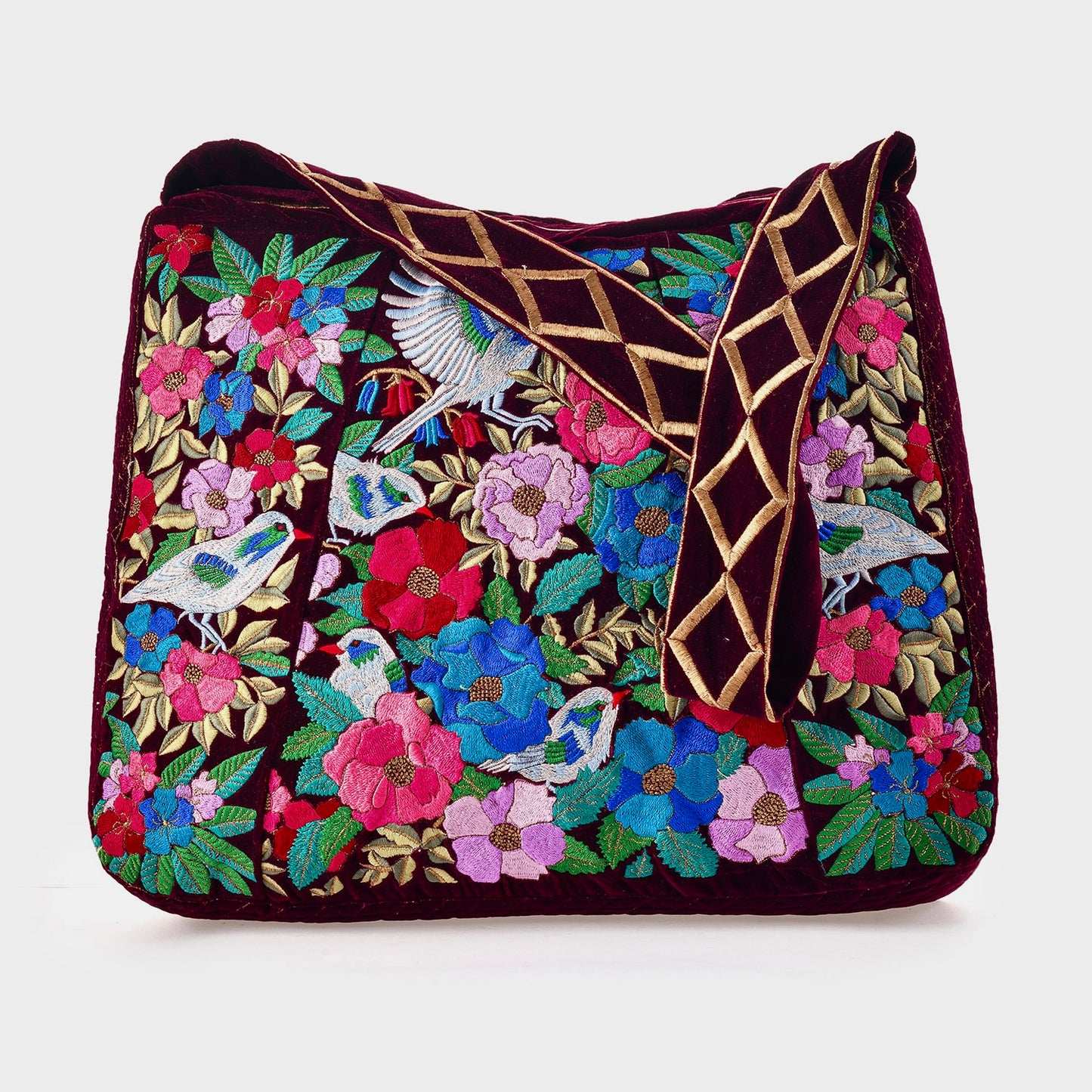 The Madison Luxe Tote - Oversized Velvet Embroidered Tote Bag