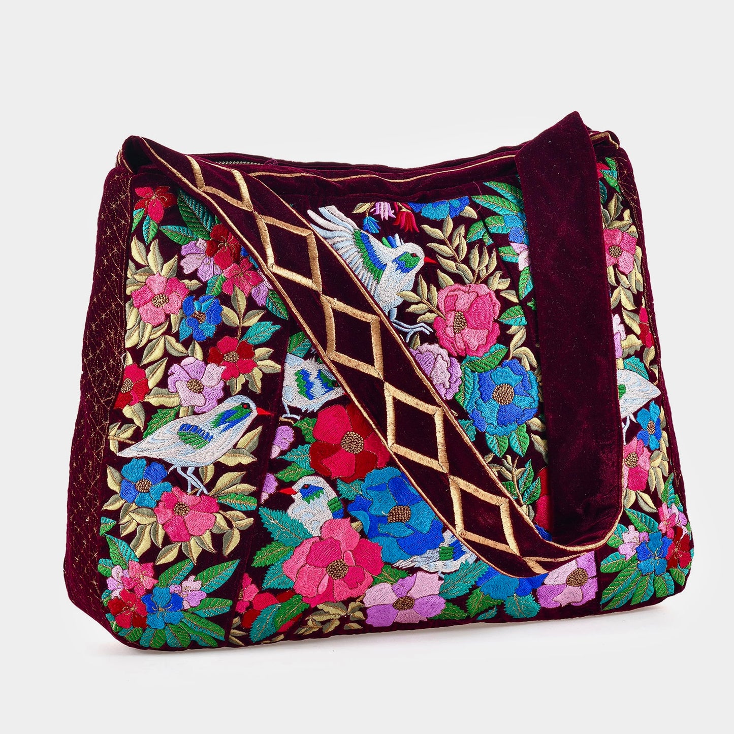 The Madison Luxe Tote - Oversized Velvet Embroidered Tote Bag