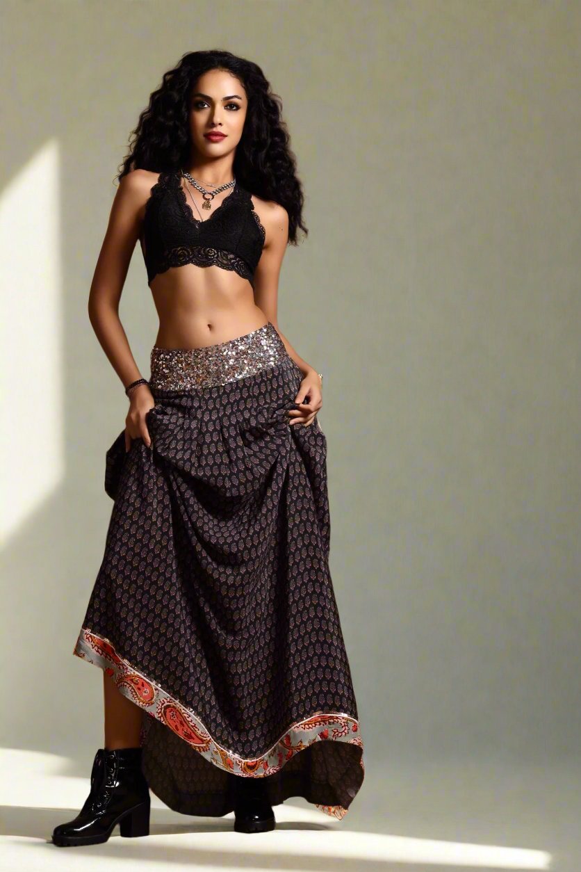 Eve - Sequinned Maxi Skirt