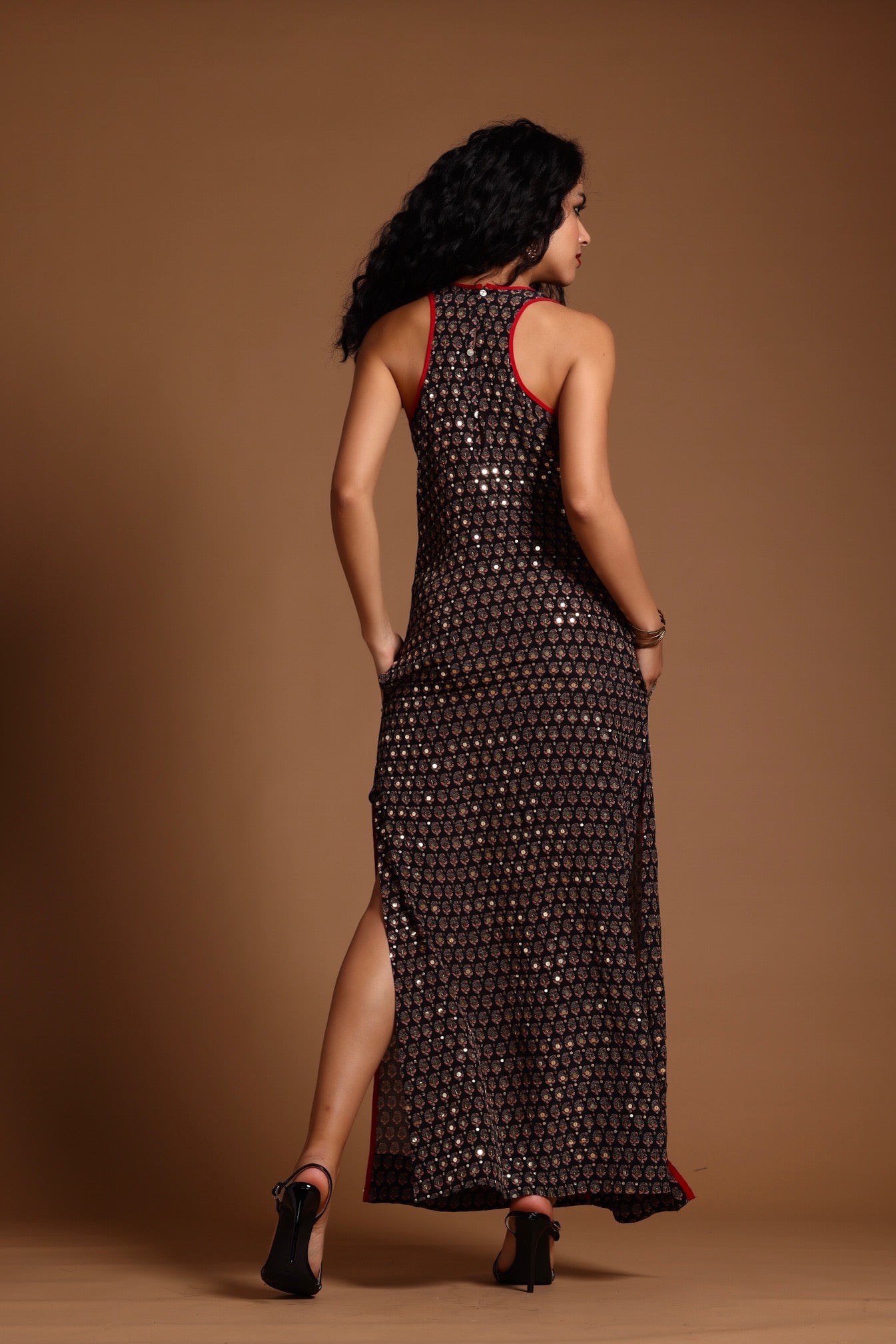 Asha Racer-Back Dress - Black