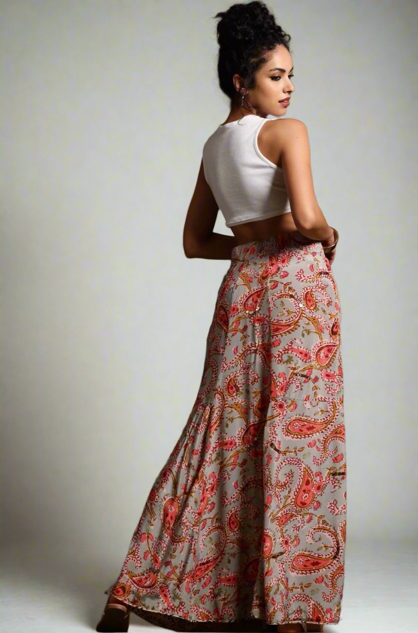 Avni Sequinned Maxi Skirt