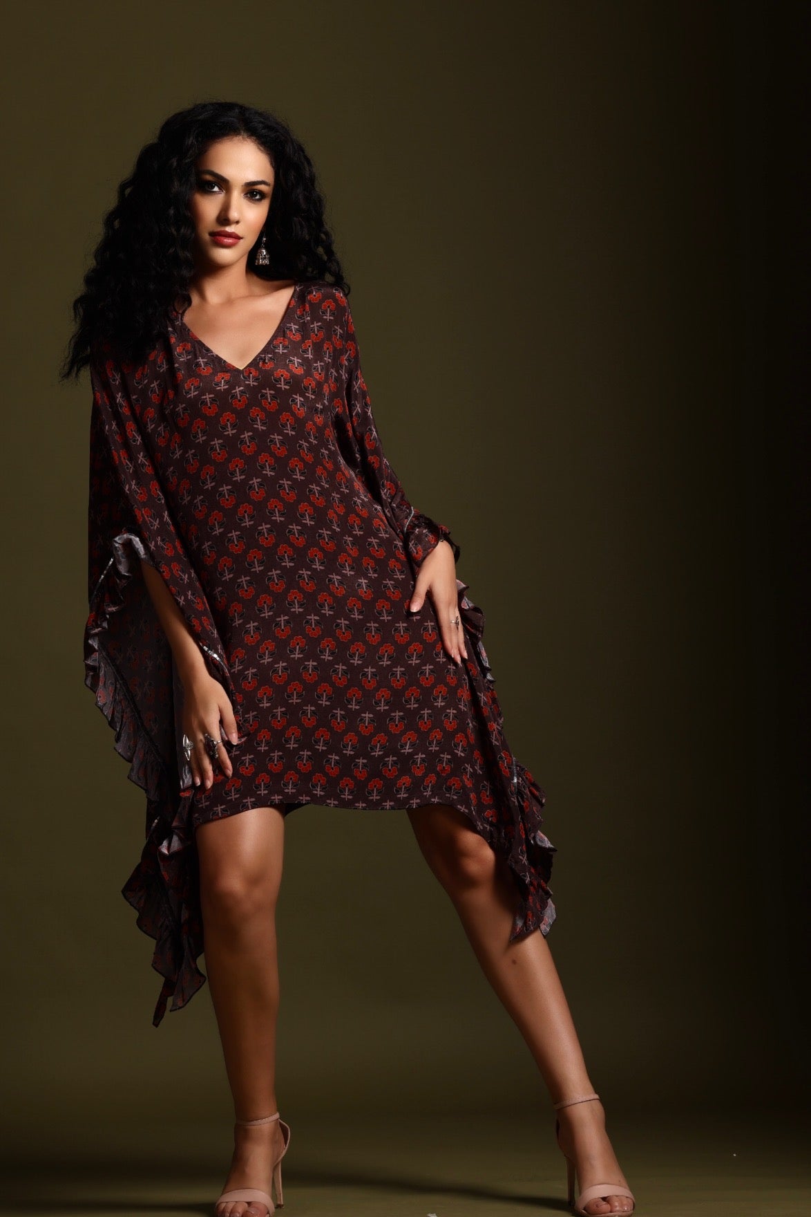 The Sita Kaftan Dress - Brown