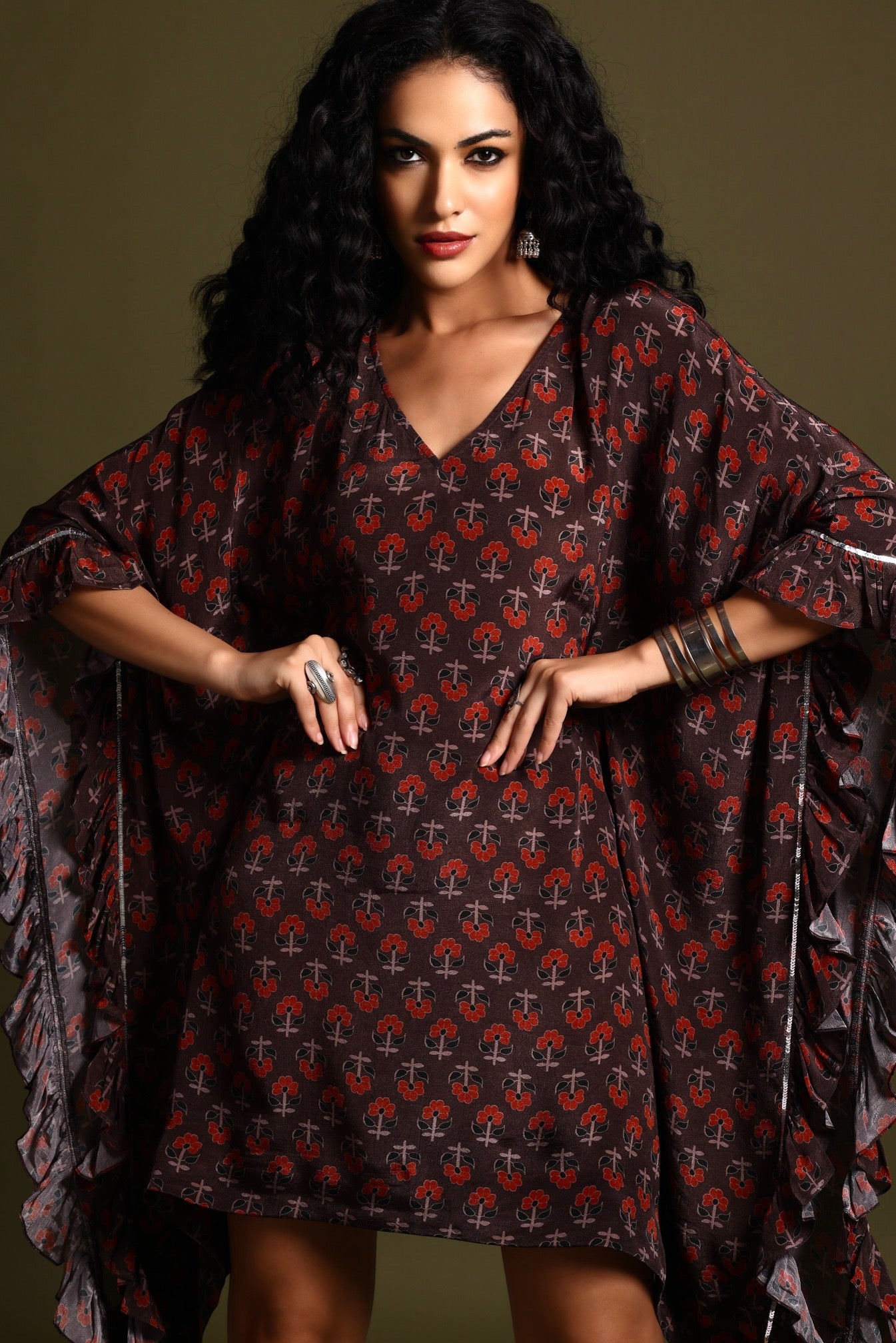 The Sita Kaftan Dress - Brown