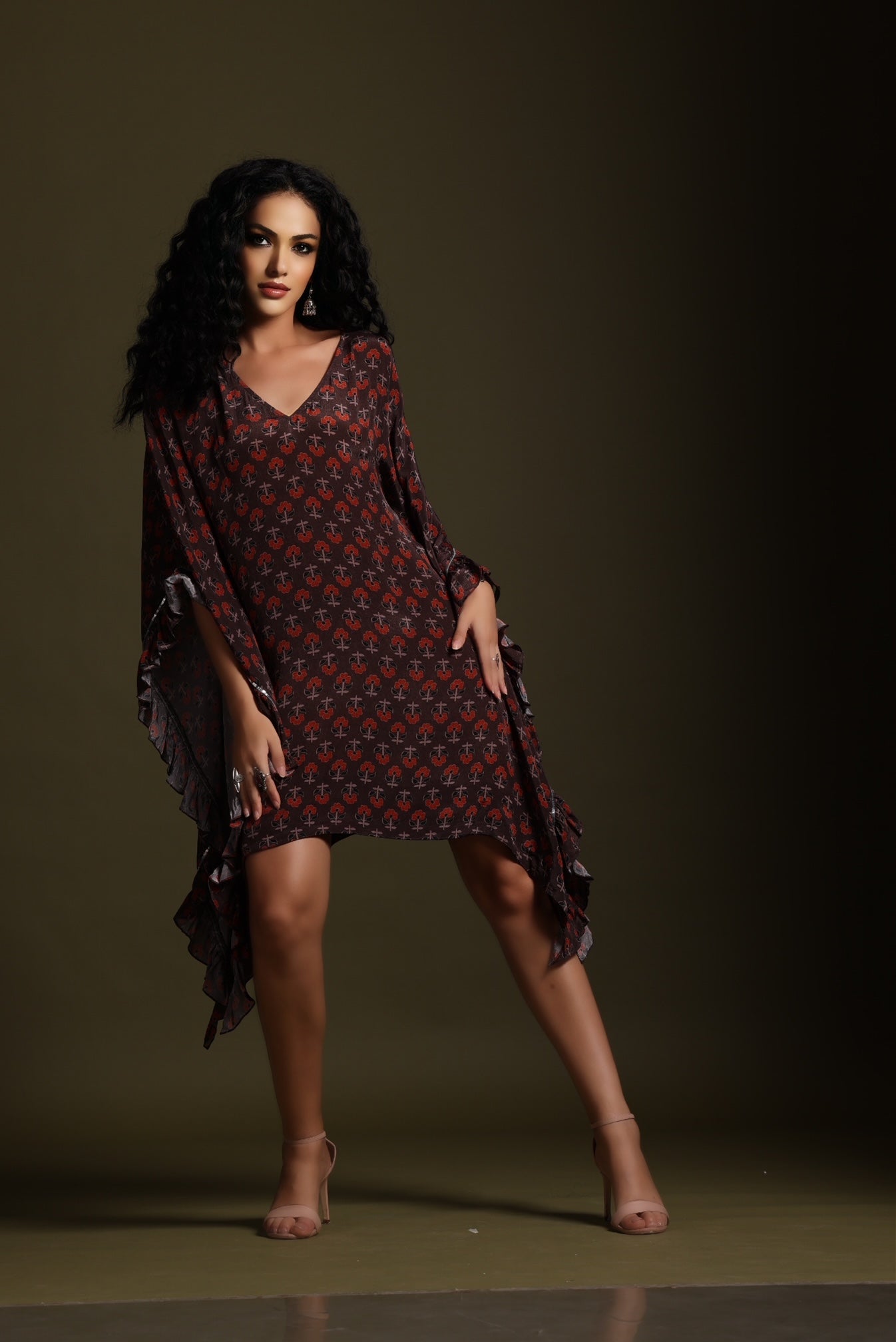 The Sita Kaftan Dress - Brown