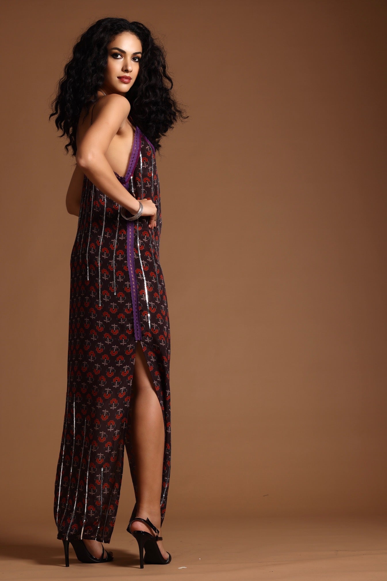 The Uma Slip Dress - Brown