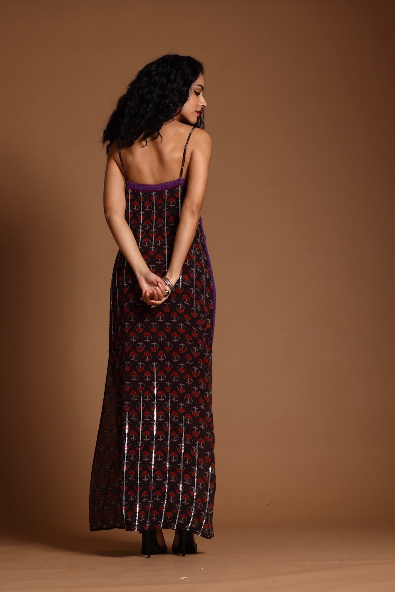 The Uma Slip Dress - Brown