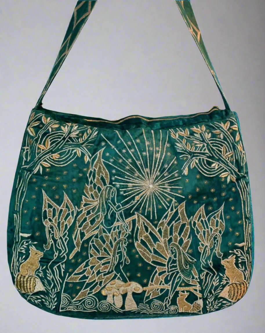 Le sac fourre-tout Mystic Fall - Sac fourre-tout surdimensionné en velours brodé